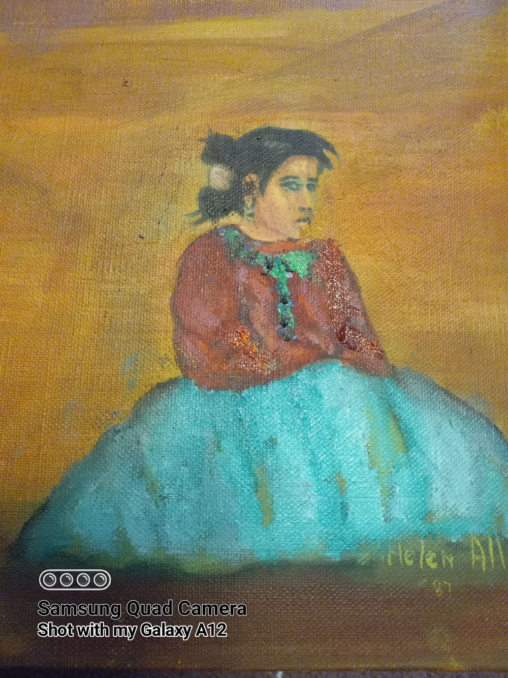 Native American Indian Oil Painting Original Painting Helen ALLEN